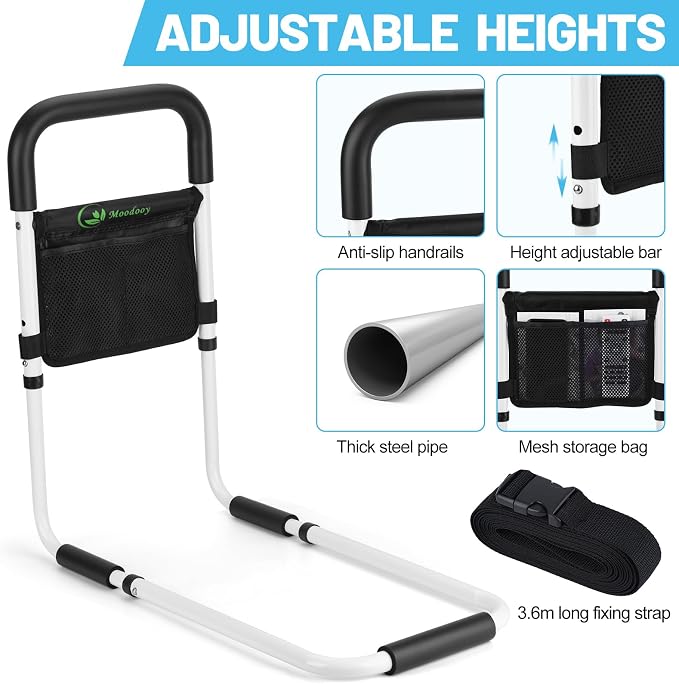Moodooy Bed Rails for Elderly Adults Safety, Bed Rail for Seniors, Bed Rails - Image 3