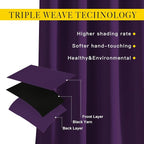 NICETOWN Blackout Living Room Curtains Extra Wide, Triple Weave Grommet Top - Image 3