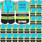BeautyWill Custom Logo 10/20 Pack Safety Vest Class2 High Visibility Vest by BeautyWill