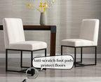 CIMOTA Modern Linen Dining Chair Set of 8, Mid Century Dining Room Chairs - Image 8