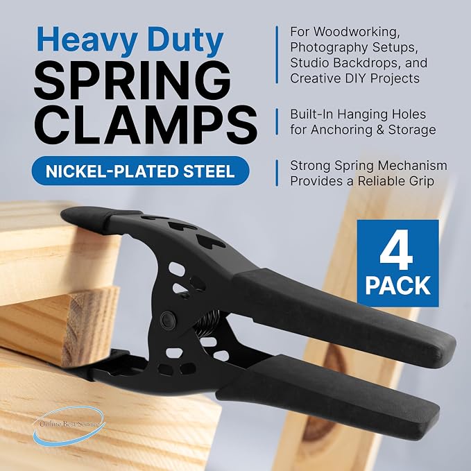 Lot of 4-6" inch Spring Clamp Large Super Heavy Duty Spring Metal All Black - Image 4