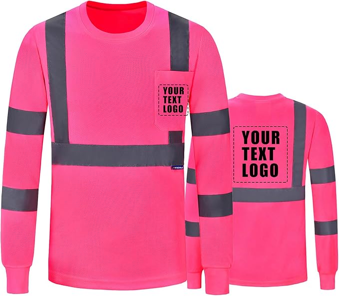 AYKRM Safety T Shirt Reflective High Visibility hi vis Long Sleeve T Shirt by AYKRM