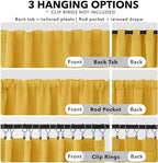 Deconovo Solid Back Tab and Rod Pocket Curtains Thermal Insulated Blackout - Image 2