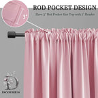 DONREN Pink Blackout Curtains for Girls - Image 4