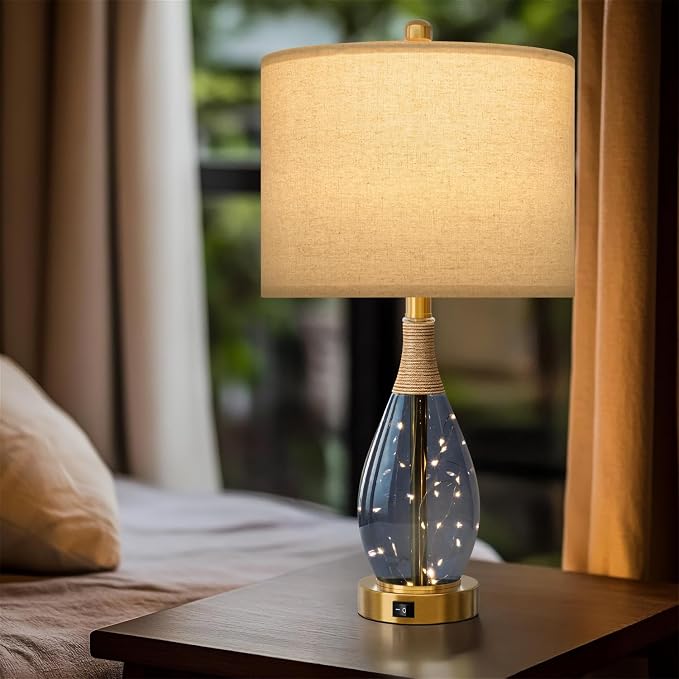OYEARS 23" Table Lamps for Living Room Set of 2 Bedside Lamps for Night Stands - Image 2