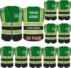 BeautyWill Custom Logo 10/20 Pack Safety Vest Class2 High Visibility Vest by BeautyWill