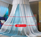 VETHIN Princess Bed Canopy for Girls, Bed Canopy Curtain- Double Layer Sheer - Image 7