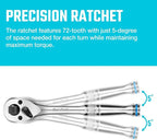 DURATECH 3-IN-1 Ratchet Handle, 1/4 ", 3/8 ", 1/2" Drive Ratchet Wrench - Image 4