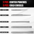16 Pcs Punch and Chisel Set, Including Taper Punch, Center Punch, Pin Punch - Image 4