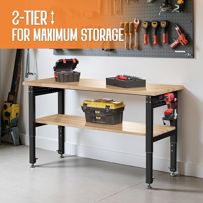 SPECRAFT Adjustable 2-Tier Workbench - Image 3
