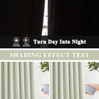 Vision Home Light Green Linen Full Blackout Curtains - Image 4