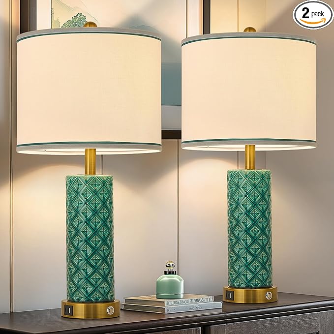Set of 2 Table Lamp for Living Room Bedroom Farmhouse by Illuminatingyoumeandhim