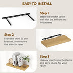 Floating Shelves 16 Inch Long, Wall-Mounted Bathroom Shelves Set of 2, 9.3 Inch - Image 7