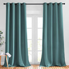 NICETOWN Sea Teal Blackout Curtains 102 inch Length, Grommet Energy Saving by NICETOWN