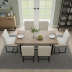 CIMOTA Modern Linen Dining Chair Set of 8, Mid Century Dining Room Chairs - Image 5