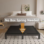 Queen Bed Frame 6 Inch Black, Metal Bed Frame Queen Size - Image 4
