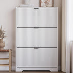 Entryway Shoe Cabinet with 3 Flip Drawers, Narrow Shoe Organizer Cabinet with - Image 6