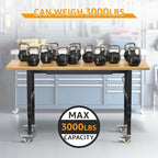 60" Adjustable Workbench, Heavy-Duty Work Table, 3000 LBS Load Capacity - Image 6
