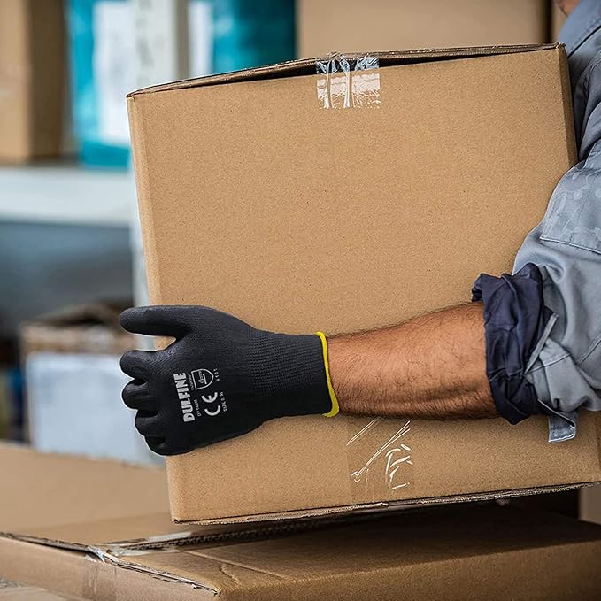DULFINE Ultra-Thin PU Coated Work Gloves-60 Pairs, Excellent Grip, Nylon Shell - Image 3