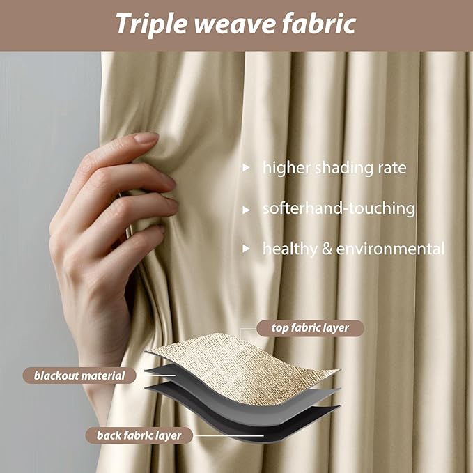 Room Divider Curtains with Ceiling Curtain Track Set Window Curtain - Image 3