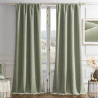 Joydeco Sage Green Velvet Curtains 72 Inches 2 Panels, Luxury Thermal Insulated by JOYDECO