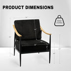 Modern Accent Chair for Living Room Bedroom Mid Century Arm Chair Upholstered - Image 2