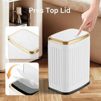 TIPGO Bathroom Trash Can with Lid, 2.1 Gallon / 8 Liter Small Garbage Can - Image 4