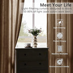 SMILETIME Amber Beige Crushed Velvet Curtains 52x96 inch Luxurious Thermal - Image 4
