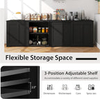 Costzon Sideboard Buffet Cabinet of 2, Wooden Kitchen Storage Cabinet - Image 4