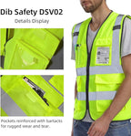 Dib Safety Vest Reflective ANSI Class 2, High Visibility Vest - Image 3