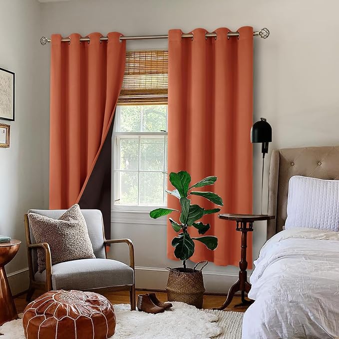 BGment Thermal Insulated 100% Blackout Curtains 72 Inch Length 2 Panels - Image 2