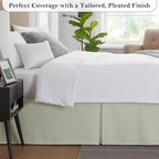 Twin Bed Skirt, Luxury 18 Inch Drop Ivory Pleated Bed Skirt, Double Brushed - Image 4