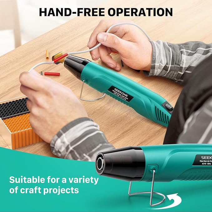 SEEKONE 350W Mini Heat Gun, Dual-Temp Model 500℉ & 842℉（260℃ & 450℃）Fast Heat - Image 5