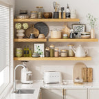 Heimlove 36 Inch Wall Shelf Bathroom Shelves Set of 2, Wall Mounted Shelves - Image 7