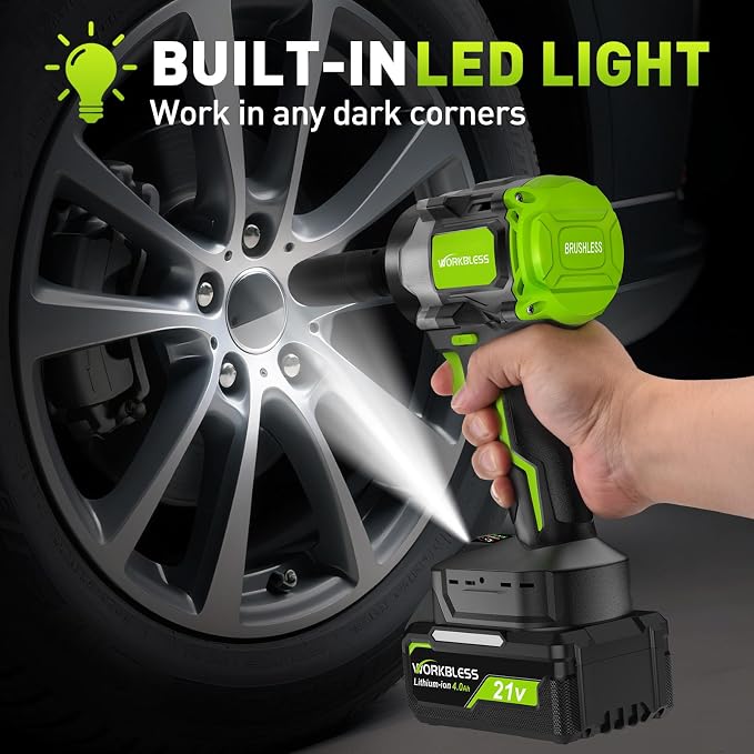 Brushless Cordless Impact Wrench, 850Nm High Torque, 1/2 Inch Impact Gun - Image 9
