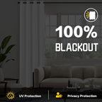 White 100% Blackout Curtains 3-in-1 Heavy Soundproof Curtains Thermal Insulated - Image 6