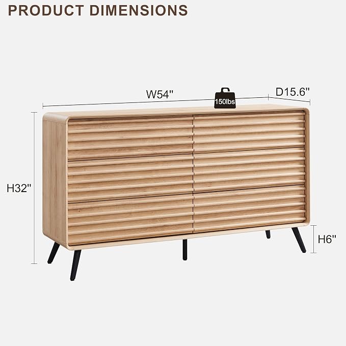 RedLemon 6 Drawers Dresser for Bedroom, Chest of Drawers - Image 2