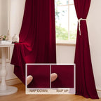 StangH Red Curtains for Living Room 42 inch Width Velvet Privacy Doorway - Image 4
