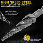 Four Spiral Flute Step Drill Bit, HSS Step Drill Bits Unibit Step Drill Bit - Image 6