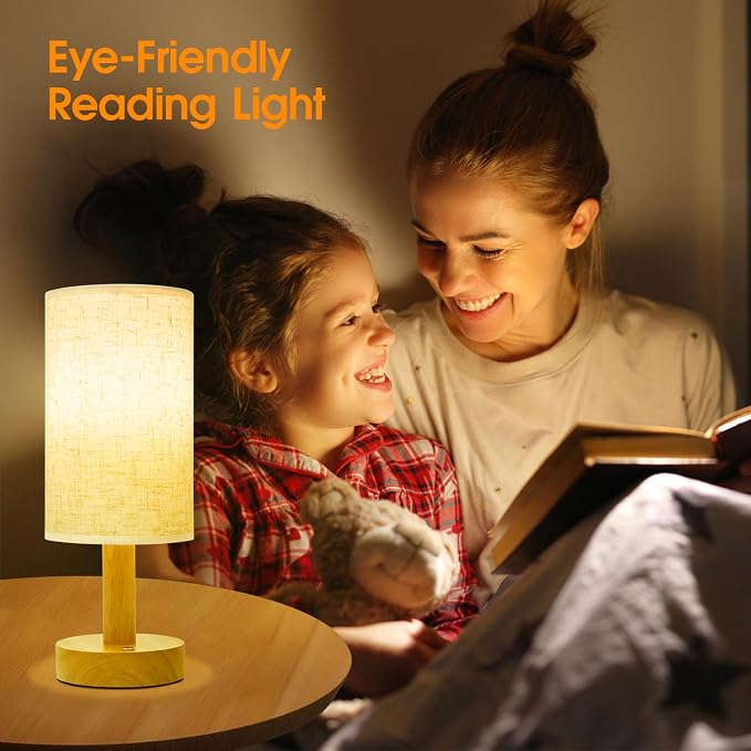 Small Cordless Touch Bedside Table Lamps Set of 2, Minimalist Dimmable - Image 3