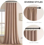 Joydeco Velvet Curtains Rose Beige Blackout Curtains Thermal Insulated 102 - Image 2