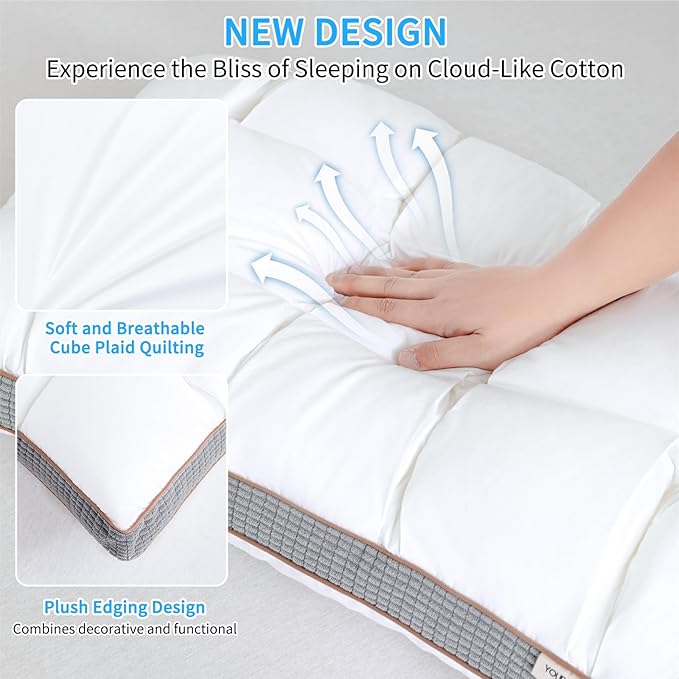 YOUR MOON Soft Pillow Queen for Sleeping, Super Soft Support Down Alternative - Image 6