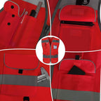 TCCFCCT Reflective Vest 9 Pockets High Visibility Safety Vest - Image 4