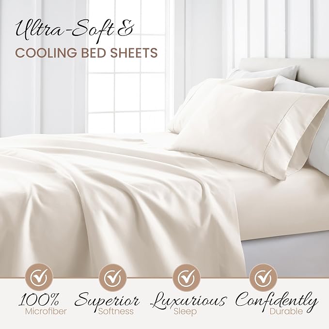 Linen Market Double-Brushed Microfiber Queen Sheet Set 4 Piece – Oeko-TEX - Image 7
