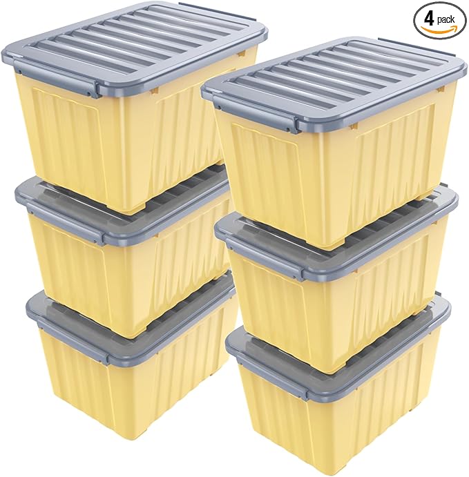 Nazhura Plastic Storage Bin, Stackable and Nestable Storage Boxes by NazhuraGoodCompanionAtHome