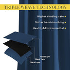 NICETOWN Blackout Living Room Curtains Extra Wide, Triple Weave Grommet Top - Image 4