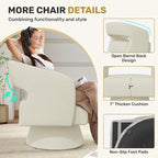 Swivel Accent Chair, Modern Comfy Chenille Barrel Chairs, Oversized Upholstered - Image 5
