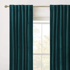 RYB HOME Velvet Curtains 102 inches Long, Back Tab Room Darkening Noise - Image 2