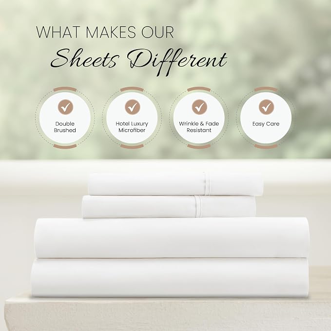 Linen Market Brushed Microfiber Full Sheet Set 4 Piece – Oeko-TEX Certified - Image 5