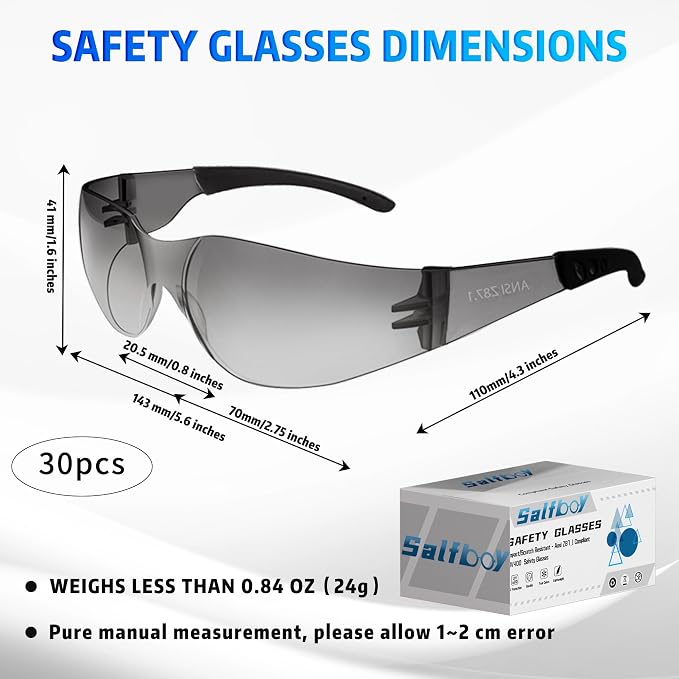 Safety Glasses Ansi Z87.1 Clear Safety Glasses Bulk Impact Resistant Lens - Image 2